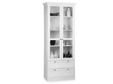 Vitrine >Landsted< in Weiß - 80x200x45cm (BxHxT)