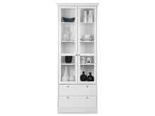 Vitrine >Landsted< in Weiß - 80x200x45cm (BxHxT)