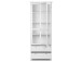 Vitrine >Landsted< in Weiß - 80x200x45cm (BxHxT)