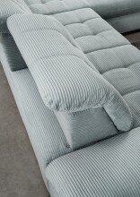 Polsterecke >Devland< Schlaffunktion, Stauraum, Cord Aqua - 273x105x189cm (BxHxT)