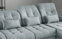 Polsterecke >Devland< Schlaffunktion, Stauraum, Cord Aqua - 273x105x189cm (BxHxT)