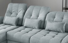 Polsterecke >Devland< Schlaffunktion, Stauraum, Cord Aqua - 273x105x189cm (BxHxT)
