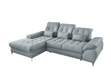 Polsterecke >Devland< Schlaffunktion, Stauraum, Cord Aqua - 273x105x189cm (BxHxT)