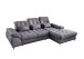 Polsterecke >Devland< Schlaffunktion, Kopfteilverstellung, Cord grau - 273x105x189cm (BxHxT)