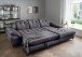 Polsterecke >Devland< Schlaffunktion, Kopfteilverstellung, Cord grau - 273x105x189cm (BxHxT)