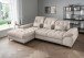 Polsterecke >Devland< Schlaffunktion, Kopfteilverstellung, Cord beige - 273x105x189cm BxHxT