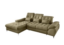 Polsterecke >Devland< Schlaffunktion, Kopfteilverstellung, Cord olive - 273x105x189cm BxHxT