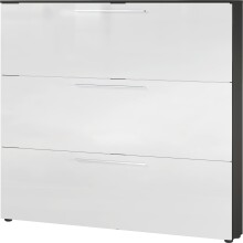 Schuhkipper >GW-ASTONA< 3 Klappen, Graphit/Weiß - 140x129x20cm (BxHxT)