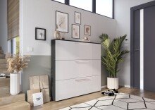 Schuhkipper >GW-ASTONA< 3 Klappen, Graphit/Weiß - 140x129x20cm (BxHxT)