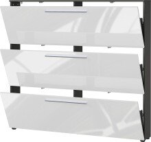 Schuhkipper >GW-ASTONA< 3 Klappen, Graphit/Weiß - 140x129x20cm (BxHxT)