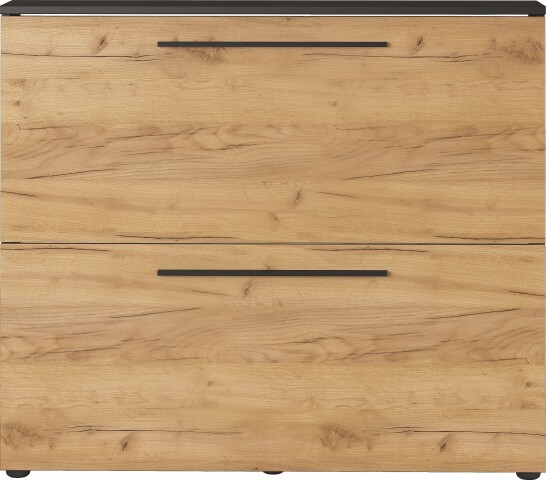 Schuhkipper >GW-WILDOMAR< hängend / stehend, Graphit/Navarra-Eiche-Dekor - 100x85x19cm (BxHxT)