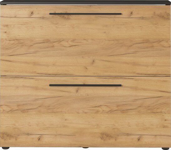 Schuhkipper >GW-WILDOMAR< hängend / stehend, Graphit/Navarra-Eiche-Dekor - 100x85x19cm (BxHxT)