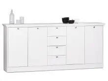 Sideboard >Landsted< in Weiß - 200x90x40cm...