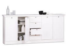 Sideboard >Landsted< in Weiß - 200x90x40cm (BxHxT)