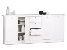 Sideboard >Landsted< in Weiß - 200x90x40cm...