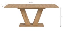 Kulissen-Esstisch >Motion< ausziehbar 190cm, artisan oak Dekor - 150/190x76x90cm (BxHxT)