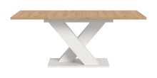 Kulissen-Esstisch >Motion< ausziehbar 190cm, weiß / artisan Eiche Dekor - 150/190x76x90cm (BxHxT)