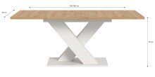 Kulissen-Esstisch >Motion< ausziehbar 190cm, weiß / artisan Eiche Dekor - 150/190x76x90cm (BxHxT)