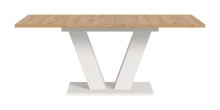 Kulissen-Esstisch >Motion< ausziehbar 190cm, weiß / artisan Eiche Dekor - 150/190x76x90cm (BxHxT)