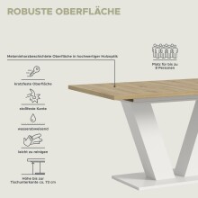 Kulissen-Esstisch >Motion< ausziehbar 190cm, weiß / artisan Eiche Dekor - 150/190x76x90cm (BxHxT)