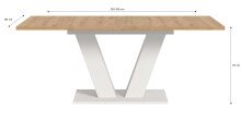 Kulissen-Esstisch >Motion< ausziehbar 190cm, weiß / artisan Eiche Dekor - 150/190x76x90cm (BxHxT)