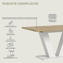 Kulissen-Esstisch >Motion< ausziehbar 190cm, weiß / artisan Eiche Dekor - 150/190x76x90cm (BxHxT)