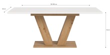 Kulissen-Esstisch >Motion< ausziehbar 190cm, weiß / artisan Eiche Dekor - 150/190x76x90cm (BxHxT)