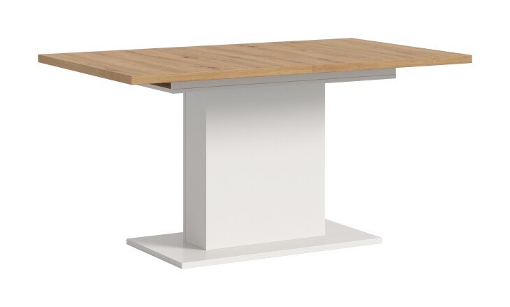 Kulissen-Esstisch >Motion< ausziehbar 190cm, weiß / artisan Eiche Dekor - 150/190x76x90cm (BxHxT)
