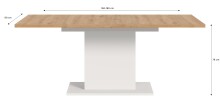 Kulissen-Esstisch >Motion< ausziehbar 190cm, weiß / artisan Eiche Dekor - 150/190x76x90cm (BxHxT)