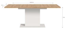 Kulissen-Esstisch >Motion< ausziehbar 190cm, weiß / artisan Eiche Dekor - 150/190x76x90cm (BxHxT)