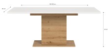 Kulissen-Esstisch >Motion< ausziehbar 190cm, weiß / artisan Eiche Dekor - 150/190x76x90cm (BxHxT)
