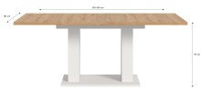 Kulissen-Esstisch >Motion< ausziehbar 190cm, weiß / artisan Eiche Dekor - 150/190x76x90cm (BxHxT)