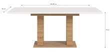 Kulissen-Esstisch >Motion< ausziehbar 190cm, weiß / artisan Eiche Dekor - 150/190x76x90cm (BxHxT)