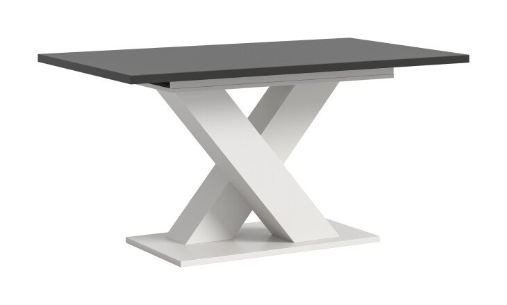 Kulissen-Esstisch >Motion< ausziehbar 190cm, Grau / Weiß - 150/190x76x90cm (BxHxT)