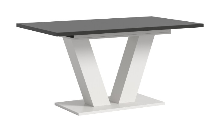 Kulissen-Esstisch >Motion< ausziehbar 190cm, Grau / Weiß - 150/190x76x90cm (BxHxT)