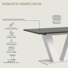 Kulissen-Esstisch >Motion< ausziehbar 190cm, Grau / Weiß - 150/190x76x90cm (BxHxT)