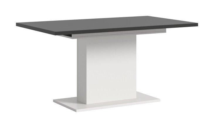 Kulissen-Esstisch >Motion< ausziehbar 190cm, Grau / Weiß - 150/190x76x90cm (BxHxT)