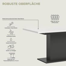 Kulissen-Esstisch >Motion< ausziehbar 190cm, Grau / Weiß - 150/190x76x90cm (BxHxT)