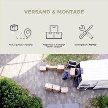 Kulissen-Esstisch >Motion< ausziehbar 190cm, Grau / Weiß - 150/190x76x90cm (BxHxT)