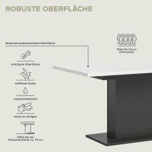 Kulissen-Esstisch >Motion< ausziehbar 190cm, Grau / Weiß - 150/190x76x90cm (BxHxT)