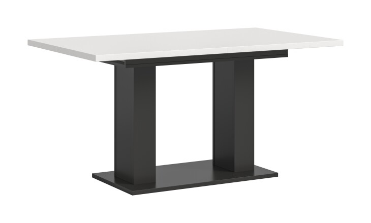 Kulissen-Esstisch >Motion< ausziehabar 190cm, Grau / Weiß - 150/190x76x90cm (BxHxT)