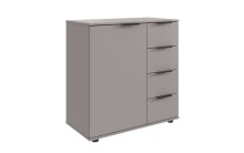 Bettanlage >Tilburg< (4tlg. ) Bett 168x92x210, Nachtkommoden, Kommode, Saharagrau/Grafit