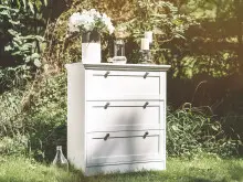 Kommode >Landsted< in Weiß - 80x90x45cm (BxHxT)