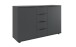 Bettanlage >Tilburg< (4tlg. ) LED, Bett 188x92x210, Nachtkommoden, Sideboard, Farbe Grafit
