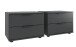 Bettanlage >Tilburg< (4tlg. ) LED, Bett 188x92x210, Nachtkommoden, Sideboard, Farbe Grafit