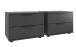 Bettanlage >Tilburg< (4tlg. ) LED, Bett 188x92x210, Nachtkommoden, Kommode, Farbe Grafit