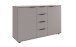 Schlafzimmer-Set >Tilburg< (5tlg. ) Schrank, Bett 168x92x210cm, Kommoden, Saharagrau, Abs. Grafit