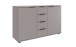 Schlafzimmer-Set >Tilburg< (5tlg.) Bett 168x92x210cm, Schrank, Kommoden, Saharagrau / Grafit