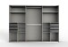 Schlafzimmer-Set >Tilburg< (5tlg.) Bett 188x92x210cm, Schrank, Kommoden, Saharagrau / Grafit