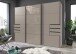 Schlafzimmer-Set >Tilburg< (5tlg.) Bett 188x92x210cm, Schrank, Kommoden, Saharagrau / Grafit